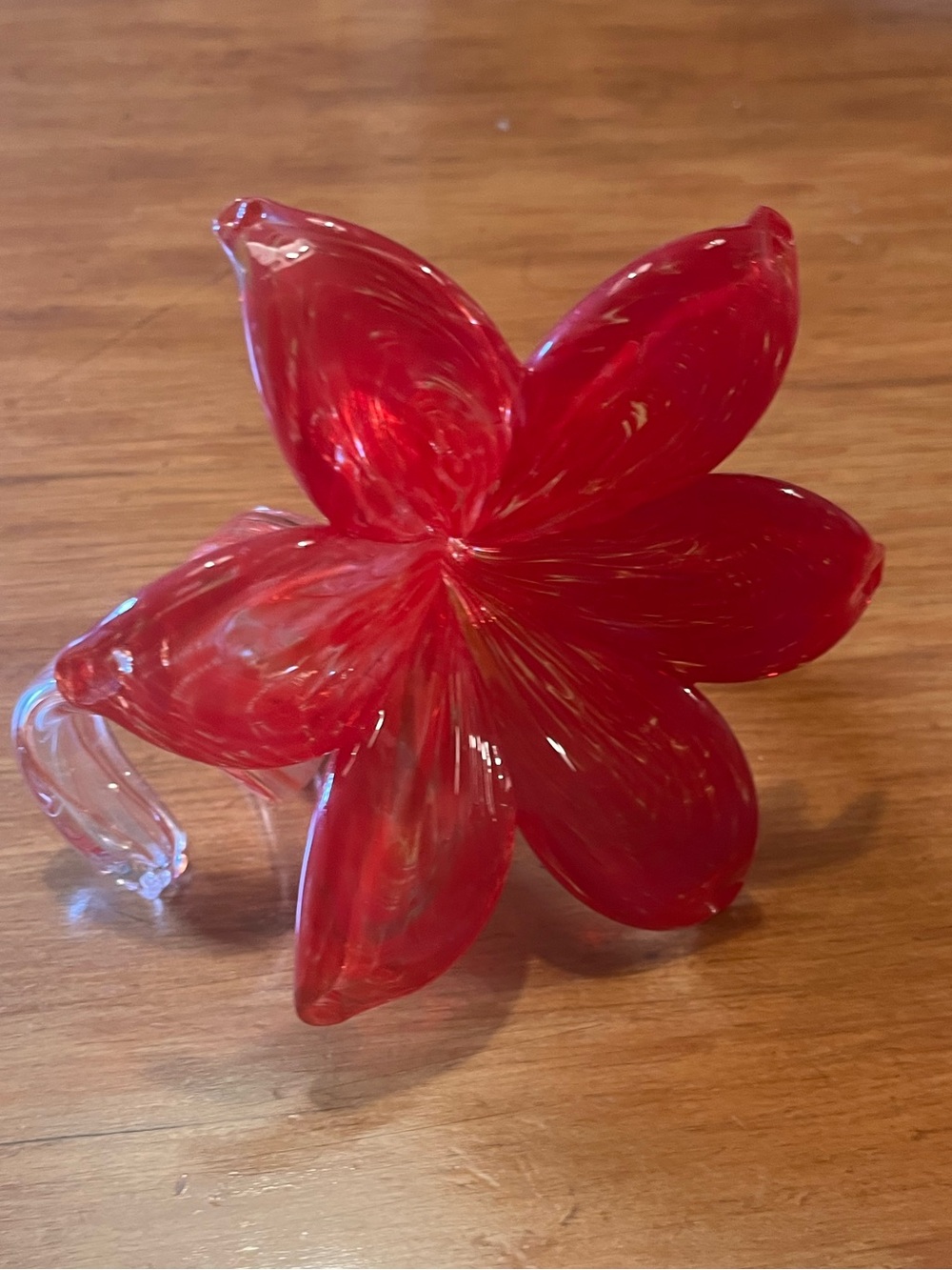 Vintage Murano Mid-Century Floral Sculpture With Spiral Base Stem